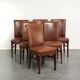 Set of 6 sheepskin dining chairs in a cognac colour with a lovely patina