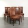 Set of 6 sheepskin dining chairs in a cognac colour with a lovely patina