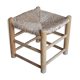 Low wooden straw stool, 1950s