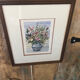 Original watercolor painting monfranc bouquet of flowers + gilded wood frame #a222