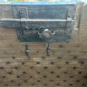 Imposing Indian Chest in Exotic Wood and Wrought Iron