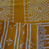 Kilim yellow and white handmade carpet , 60x105cm