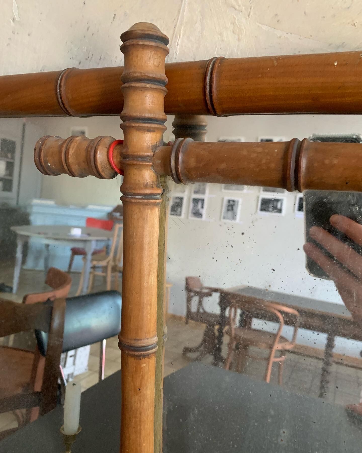 Antique wooden mirror