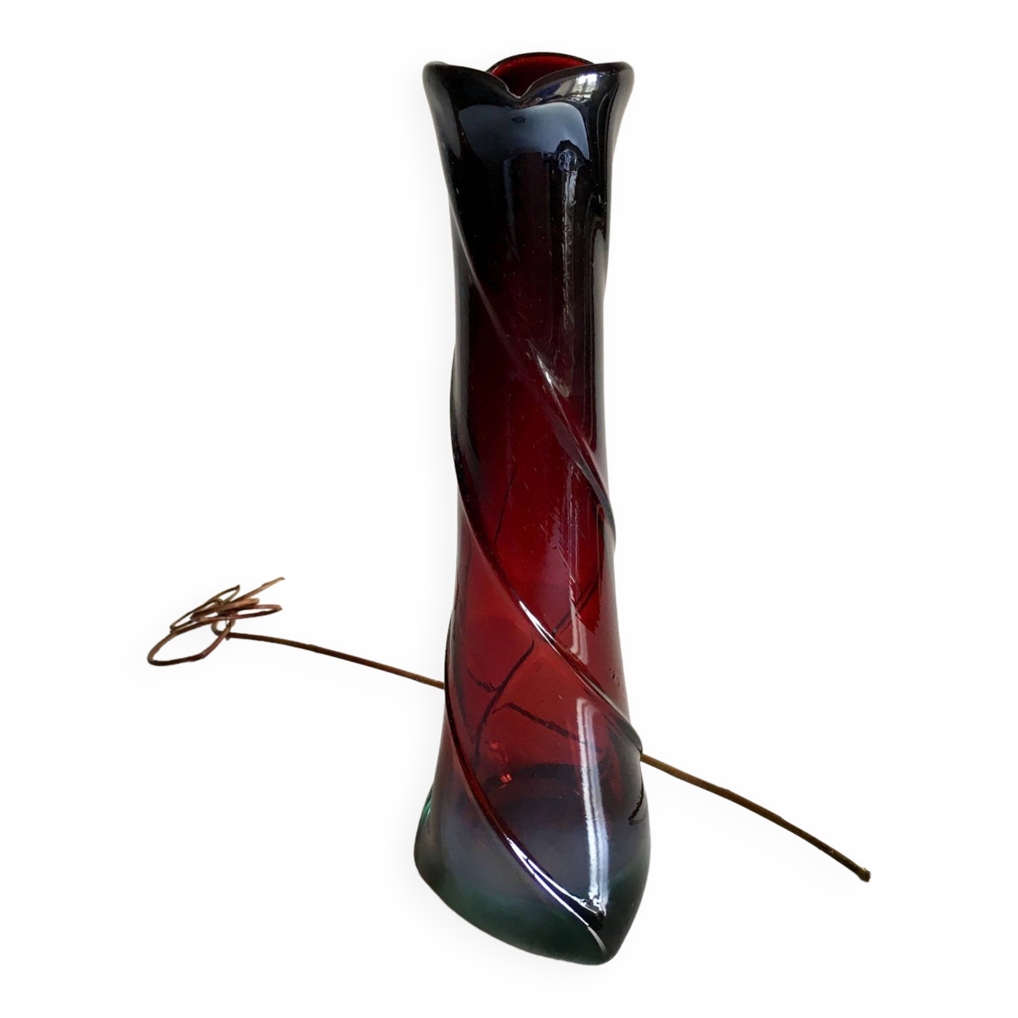 Vase en cristal irisé art deco