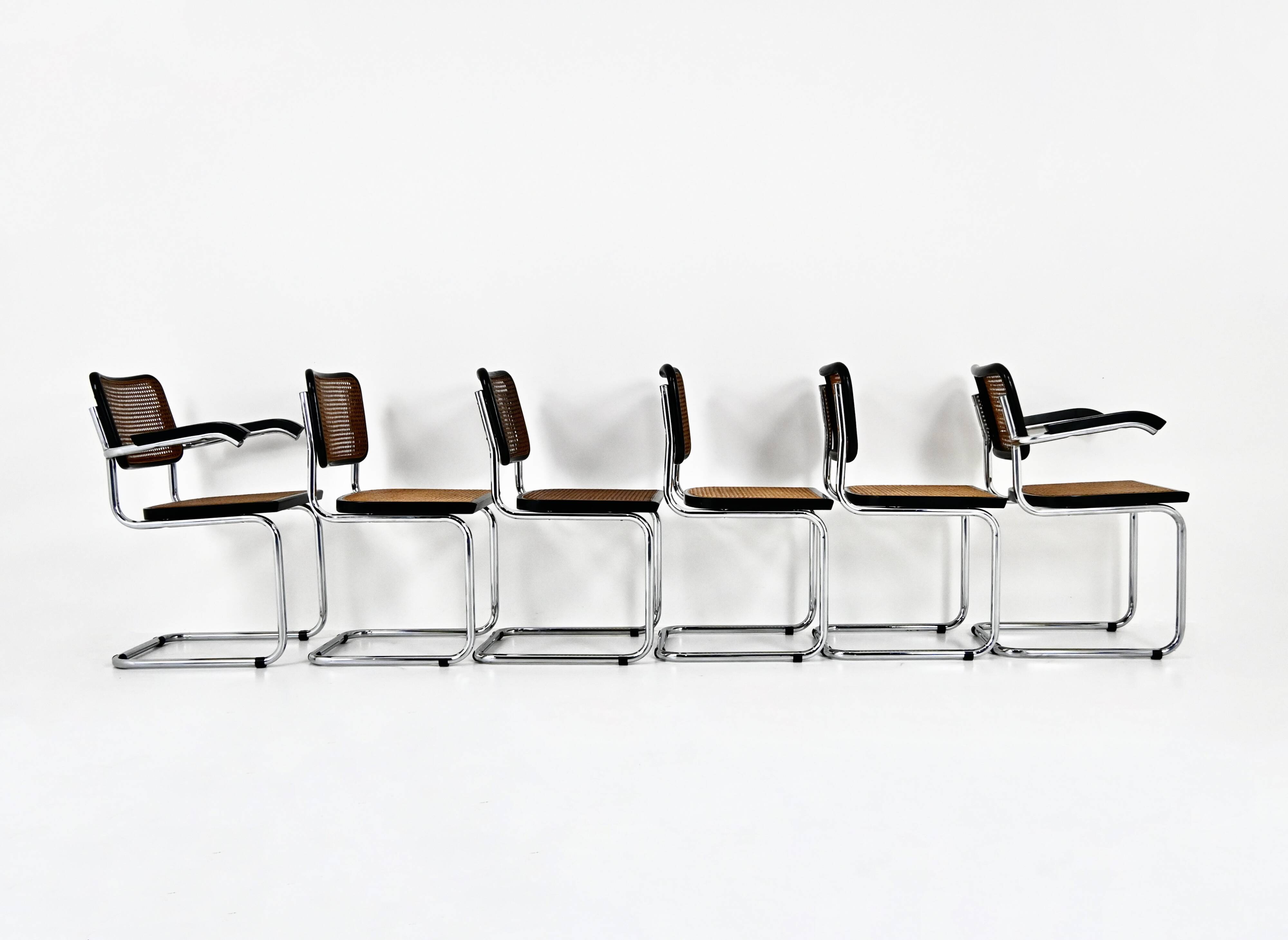 6 B32 style dining room chairs by Marcel Breuer