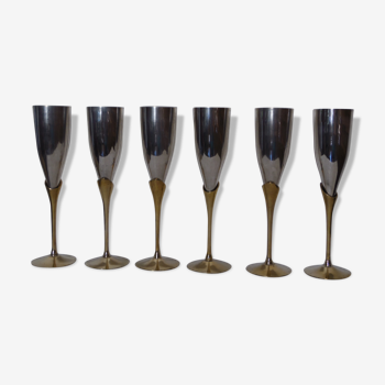 6 flutes a champagne brass 70 's