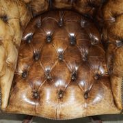 Chesterfield executive armchair in aniline leather