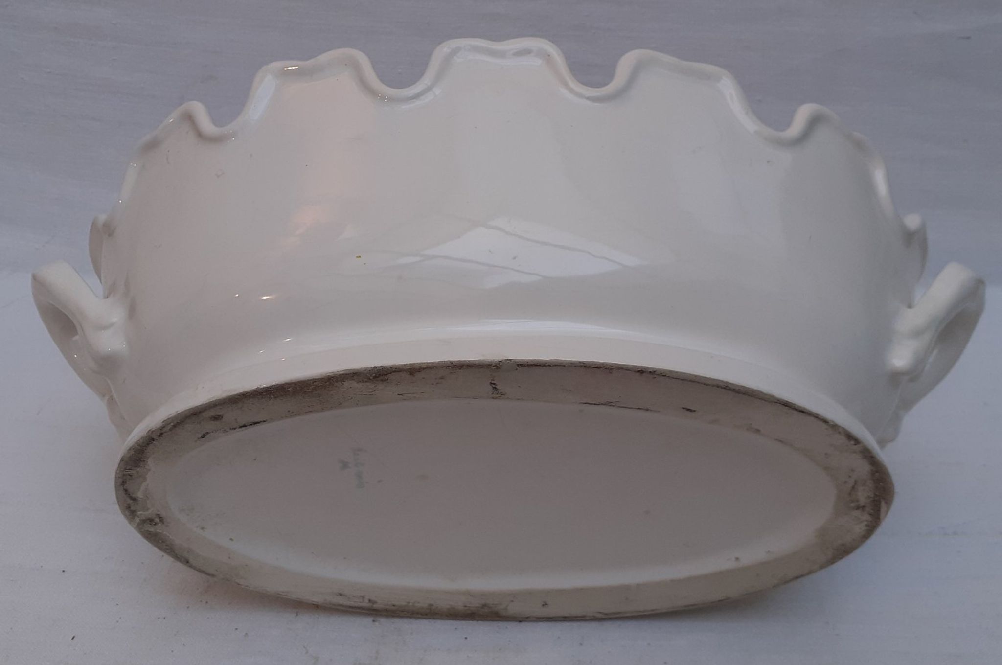 White earthenware glass cooler