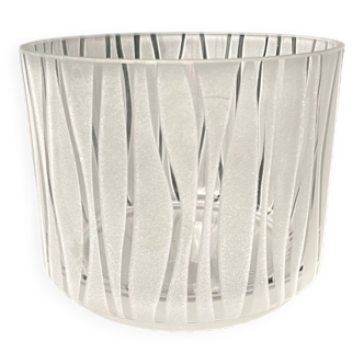 Hermès, round life pocket pot in frosted glass 20th century