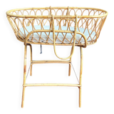 Vintage rattan crib – 1960s/70s