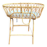 Vintage rattan crib – 1960s/70s
