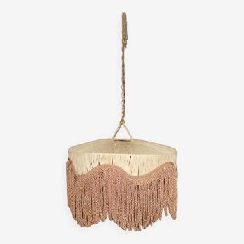 Fringed lampshade for suspension