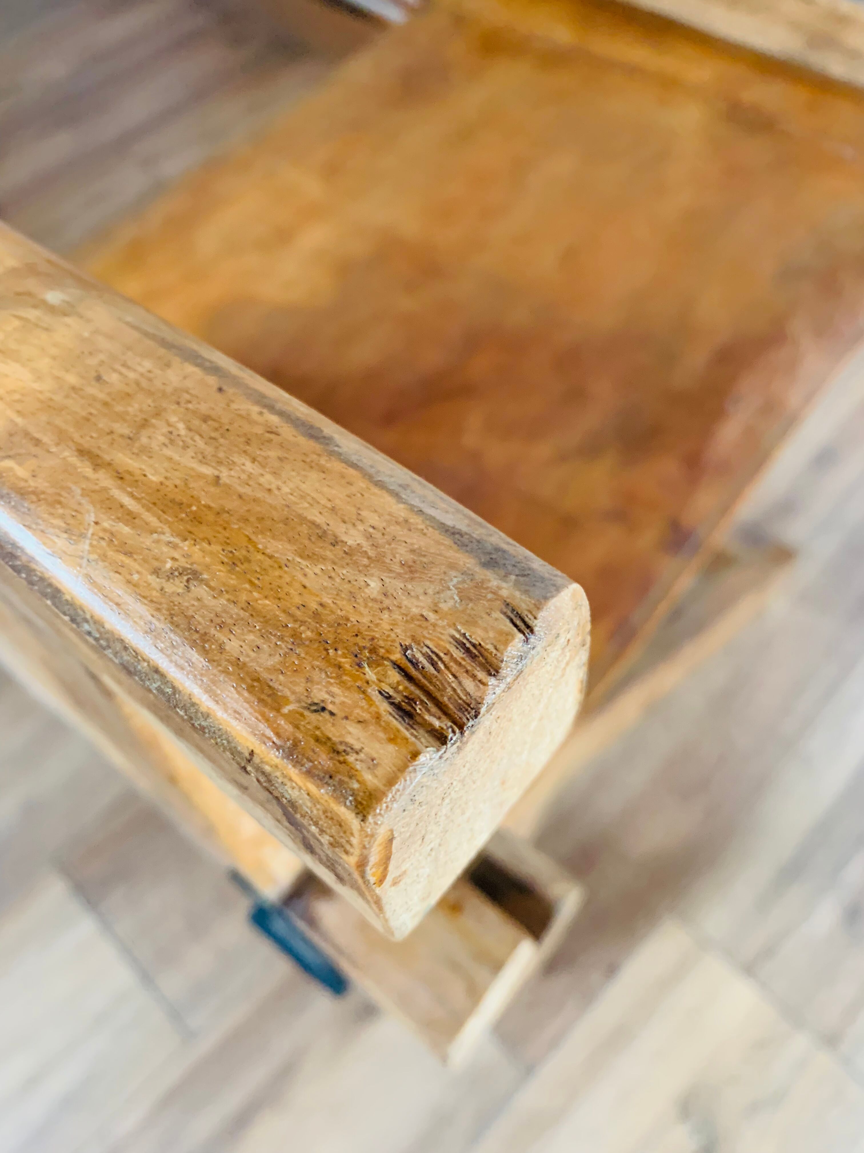 Fauteuil pliant bois et cuir