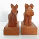 Vintage wooden dog bookends, 1950s-60s.