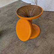 Orange Vintage Mushroom Stool “Jurček” by Meblo, 1960s – Space Age Retro