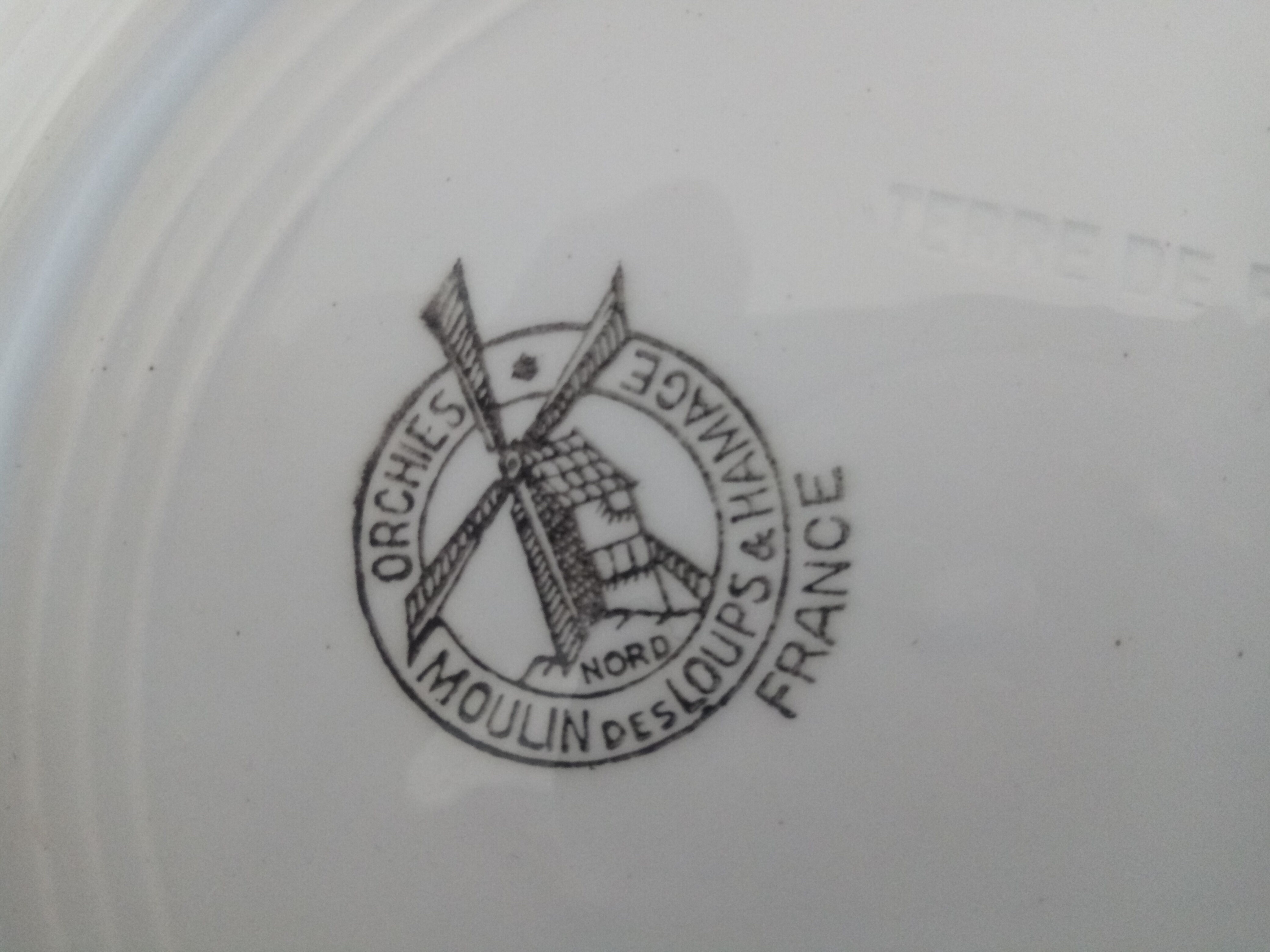 6 flat plates Faience Orchie Moulin des loups