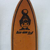 Pair of vintage wooden child skis