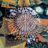 Vintage 60s rattan sun mirror 32cm