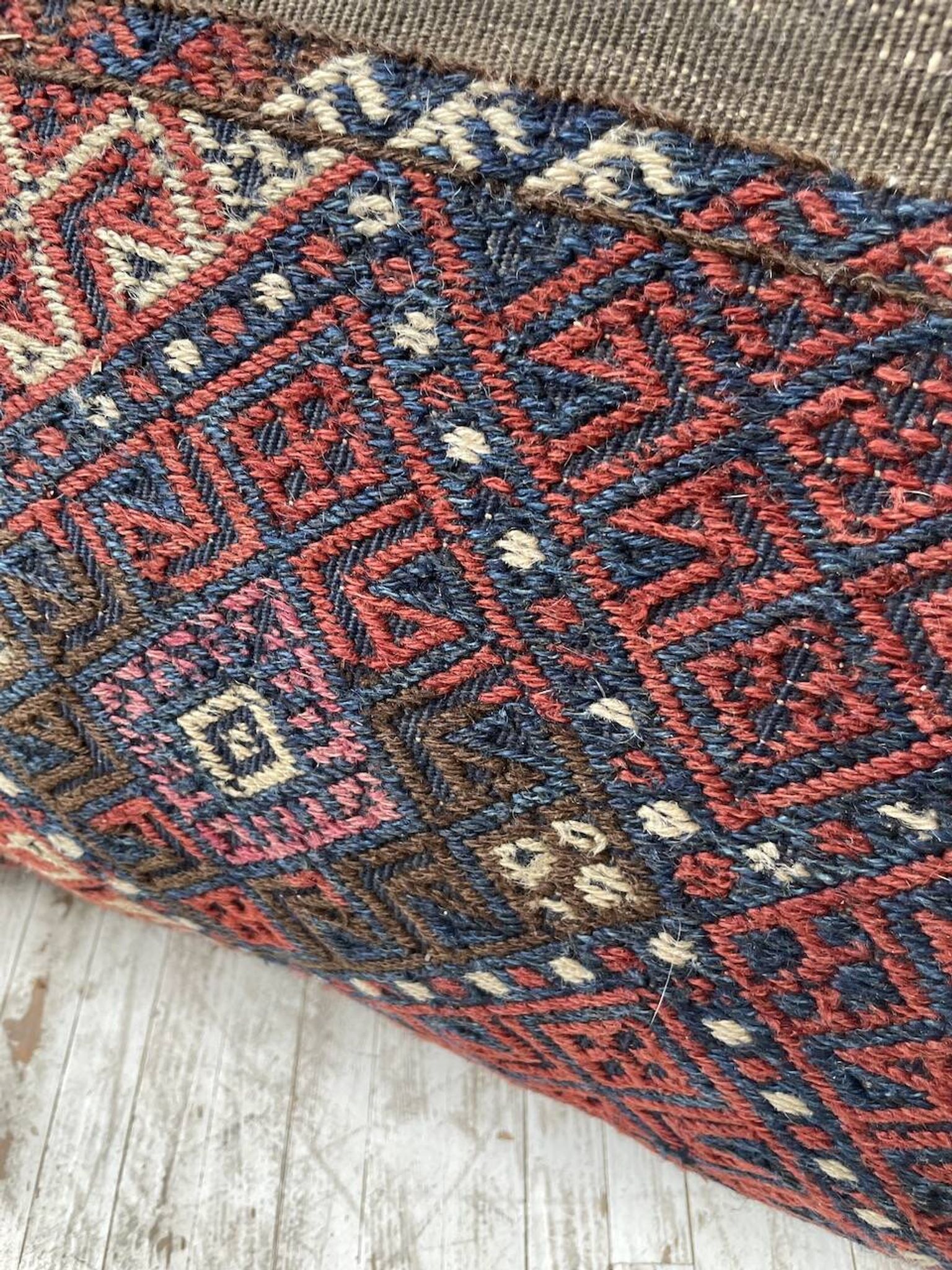 Pair of vintage XXL Kilim cushions
