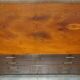 Vintage military campaign chest of drawers in burr yew wood.