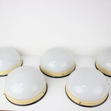 Set of five bauhaus flush mounts 1930s