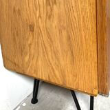 Highboard on hairpin legs, oak