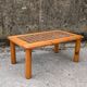 Lattice coffee table in pine and glass, France, 1980