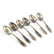 Set of mocha spoons, mid-century modern, silver-plated brass, D. Fraget, Poland, 1950s