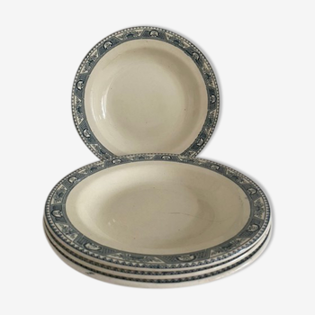 Lot de 4 assiettes creuses en terre de fer