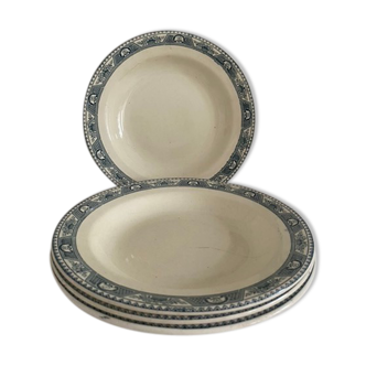 Lot de 4 assiettes creuses en terre de fer