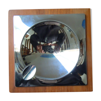 Empty ashtray pocket teak - chrome metal
