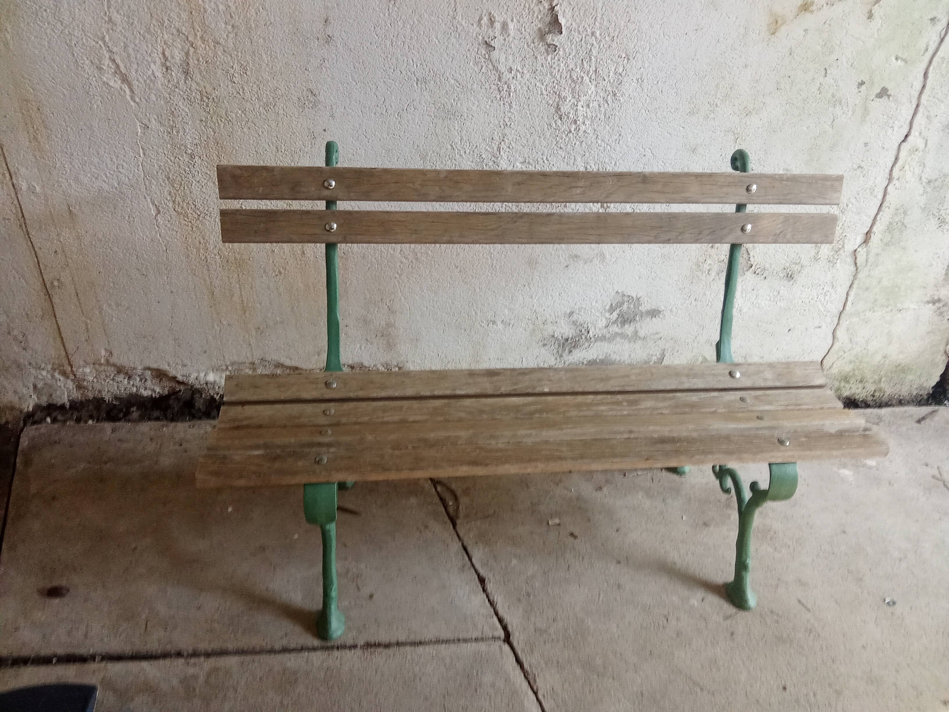 Antique cast iron garden bench.