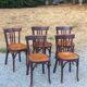 Set de 5 chaises de bistrot anciennes