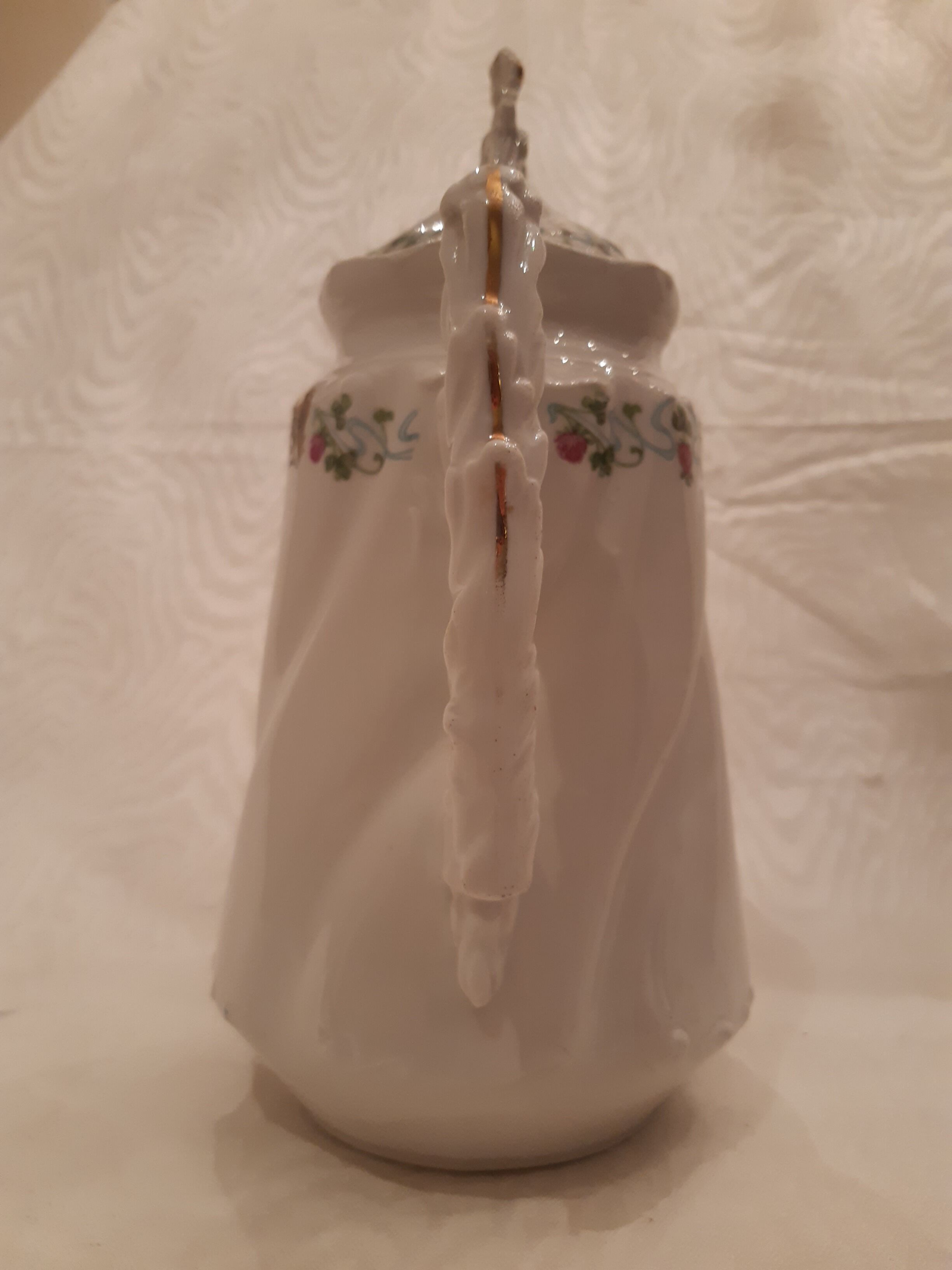1900 porcelain coffee maker, beautiful vintage decoration element