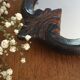 Vintage fiddle mirror to put down.