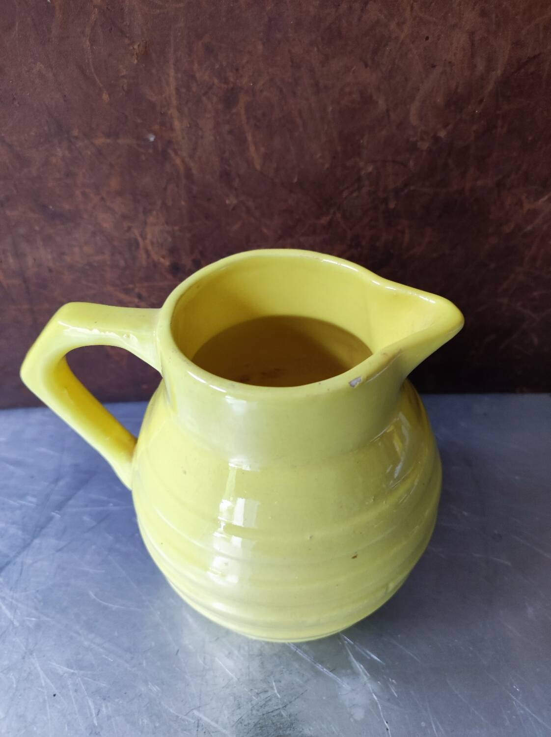 Milk jug, vintage yellow pitcher