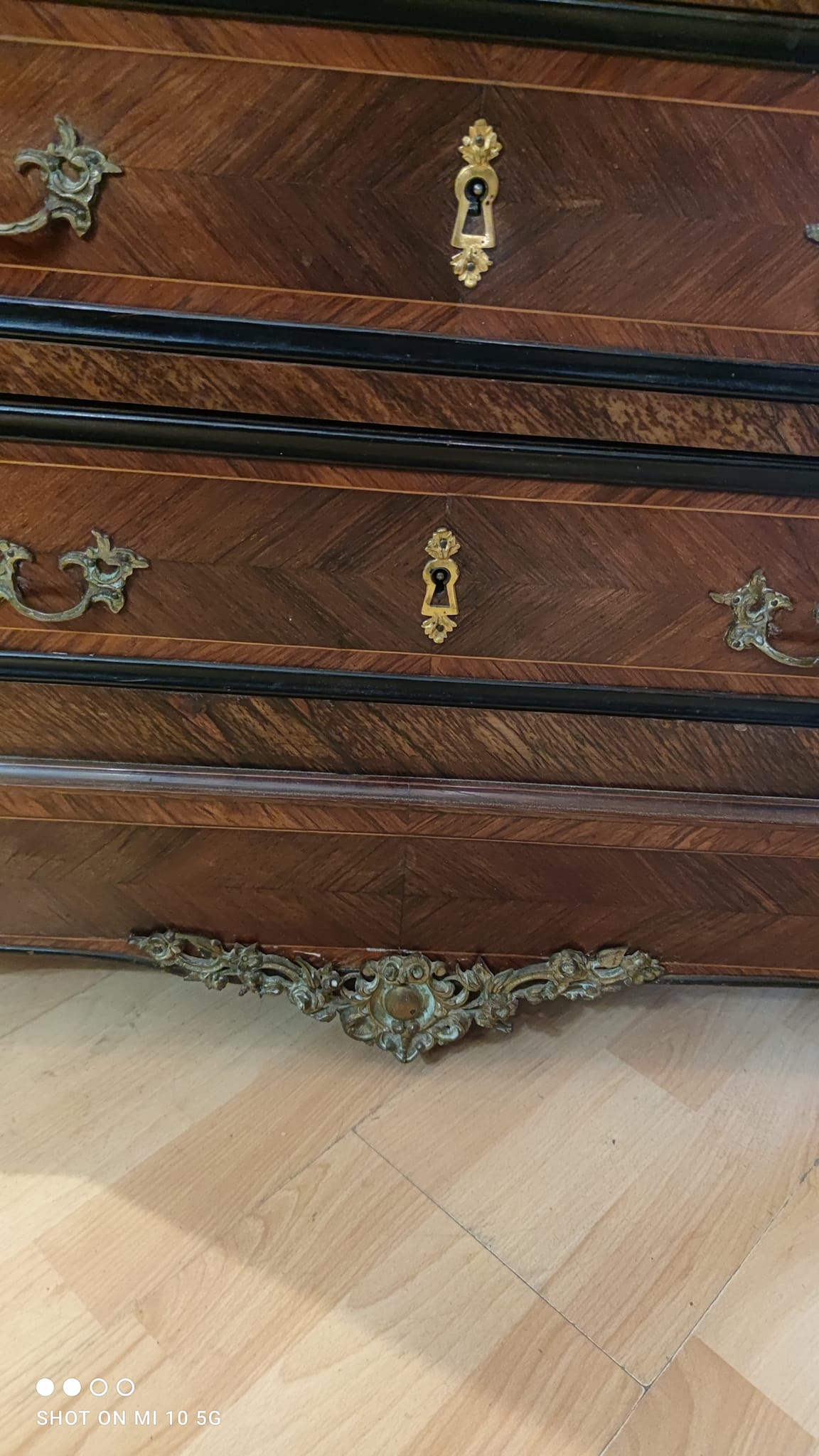 Weekly cabinet in rosewood from Rio and India and blackened pear Napoleon III