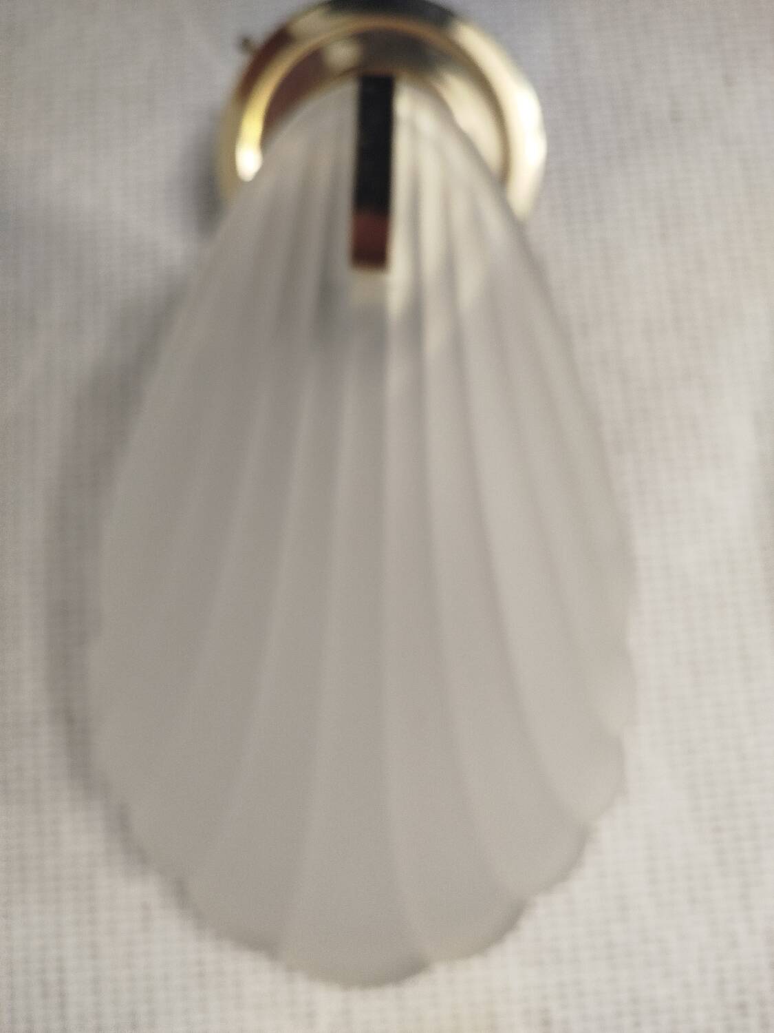 Pair of wall sconces shell lamps Art Deco frosted glass