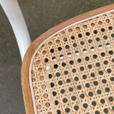 Cesca chair b32 model in white and wood by Marcel Breuer