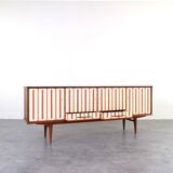 Mid-Century Op-Art Hand-Painted Teak Sideboard, 1960s