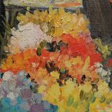 Painting "the flower market" by Béziers