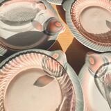 10 pink Arcoroc dessert plates