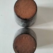 Set of 8 stoneware cups and a mug, shades of beige.