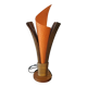 Vintage flame table lamp in palm wood, 1980s