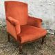 Fauteuil velours terracota