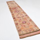 Light Orange & Red Turkish Runner Rug, 87x410Cm
