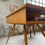 Vintage oak compass desk