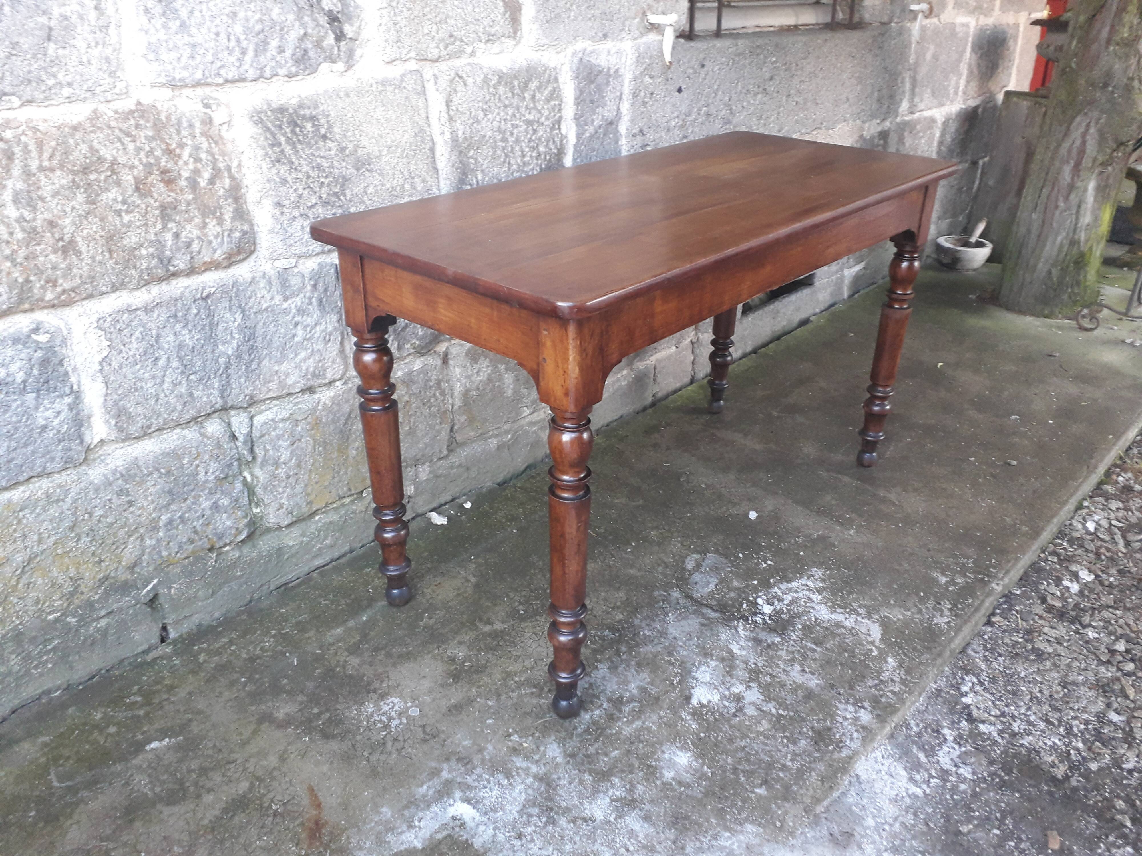 Wooden bistro table, legs turned 125 cm