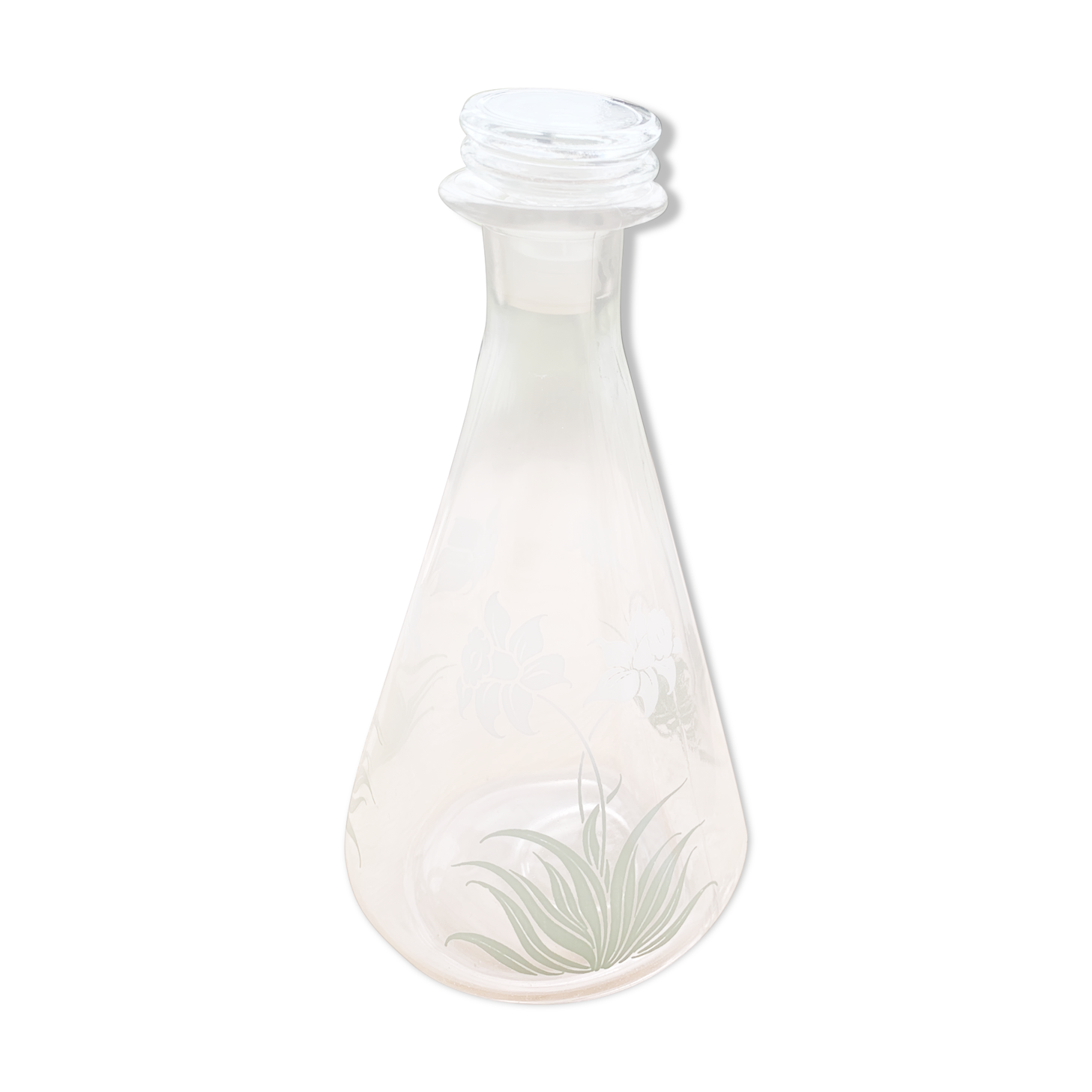 Carafe motif floral narcisse vintage