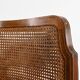 Vintage caned basket bench, 1950s